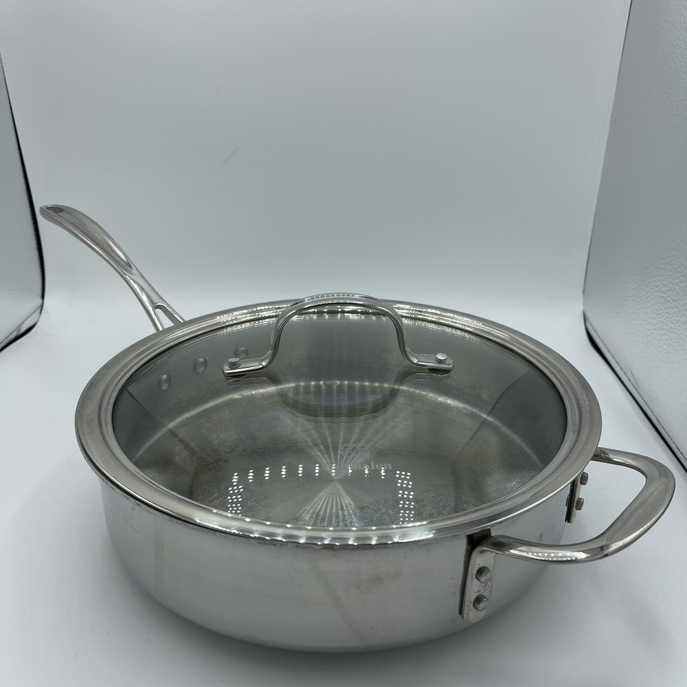 Calphalon Classic Stainless Steel Cookware Saute Pan, 3 Quart Silver